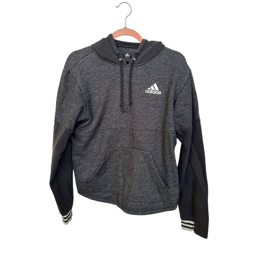 Adidas Hoodie Mens Small (?) Pullover Gray Sweatshirt Workout Running READ